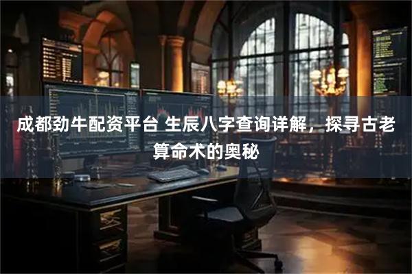 成都劲牛配资平台 生辰八字查询详解，探寻古老算命术的奥秘
