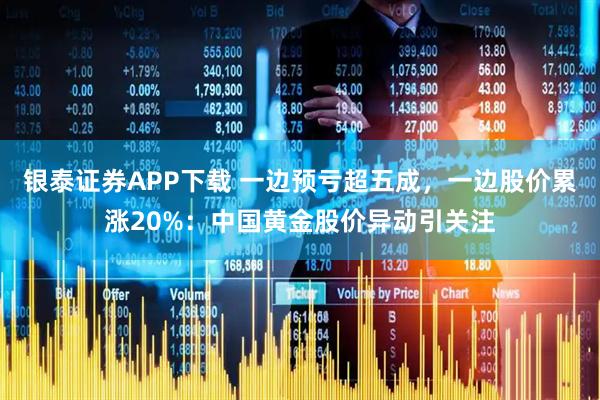 银泰证券APP下载 一边预亏超五成，一边股价累涨20%：中国黄金股价异动引关注